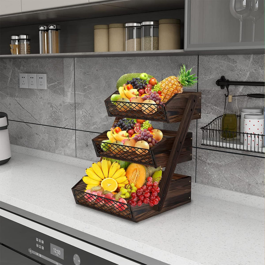 Fruit Basket for Kitchen Counter Organizer,Fruit Bowl Stand Storage