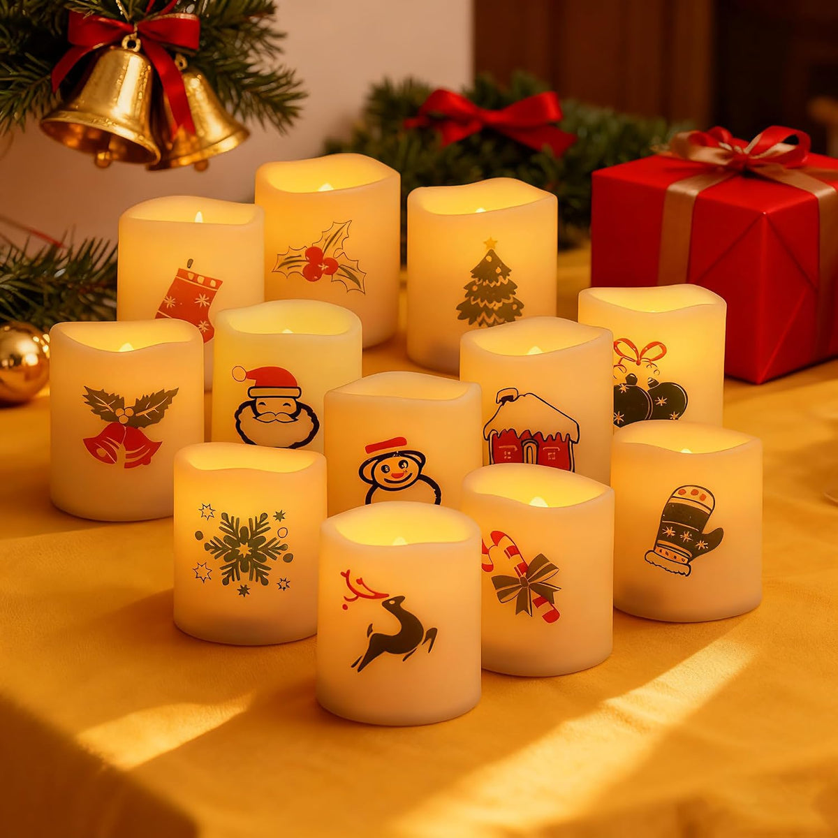 Battery Operated Flameless LED Votive Candles Warm White Light 6 Pack