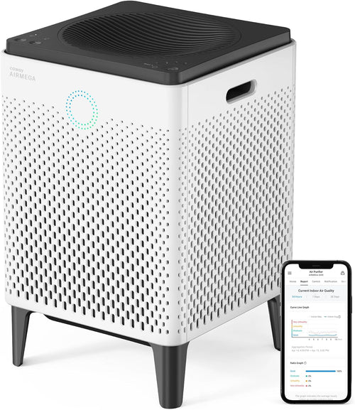COWAY Air Purifier for Large Room Whole Home up to 2,512Ft², HEPA Filter for Smoke, Allergies, Pet Dander, Odor, App-Enabled, AQI, Smart Mode, Timer, 5Yr Warranty, Airmega 300S, AP-1515G