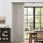 Pinch Pleated Linen Curtains 90 Inches Long Semi Sheer 2 Panels Natural