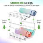 Water Bottle Organizer for Cabinet, Water Bottle Storage Organizer, 2 Packs Water Bottle Storage Rack, Water Bottle Holder for Cabinet, Stackable Water Bottle Storage Rack
