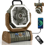 30000Mah Camping Fan with LED Lantern, Rechargeable Battery Fan