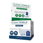 Sensitive Skin Clean Towels® XL, Ultra-Soft Disposable Face Dry Wipes Infused with Aloe & Glycerin, XL - 1 Pack (50 Count)