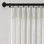 Pinch Pleated Linen Curtains 90 Inches Long Semi Sheer 2 Panels Natural