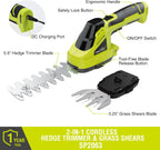 Cordless Grass Shear Bush Trimmer, 2 in 1 Handheld Hedge Trimmer(0.31"), 7.2V Electric Grass Trimmers, Lightweight Shrubbery Trimmers Battery & Charger Included, Shrub Trimmer for Garden