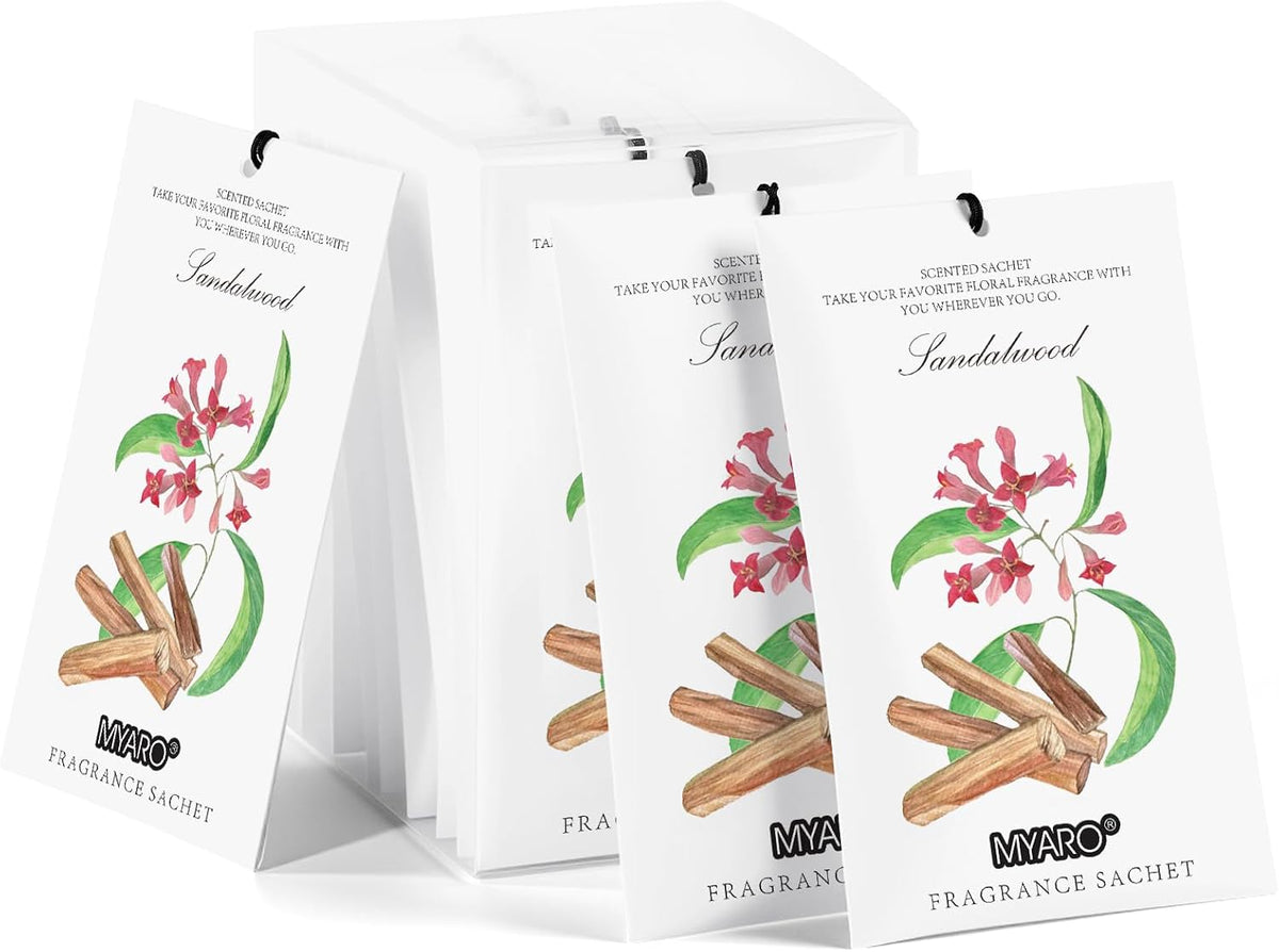 12 Pack Fresh Linen Scented Sachets, Closet Deodorizer Car Freshener