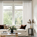 Pinch Pleated Linen Curtains 90 Inches Long Semi Sheer 2 Panels Natural