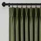 Pinch Pleated Linen Curtains 90 Inches Long Semi Sheer 2 Panels Natural