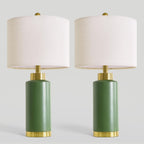 25'' Ceramic Table Lamps Set of 2 for Bedroom Living Room Green