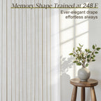 Pinch Pleated Linen Curtains 90 Inches Long Semi Sheer 2 Panels Natural