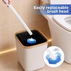 Disposable Toilet Brush, Wall Mounted Toilet Bowl Brush with 35 Blue Refills, Toilet Bowl Brush with Storage Box for Deep Bathroom Toilet Cleaning (1 Handle + 35 Refills).