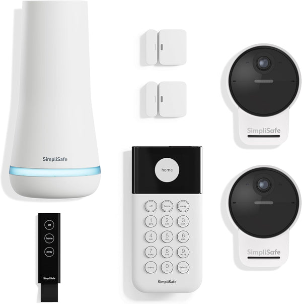 Simplisafe 7 Piece Wireless Outdoor Camera Home Security System - Optional 24/7 Professional Monitoring - No Contract - Compatible with Alexa and Google Assistant