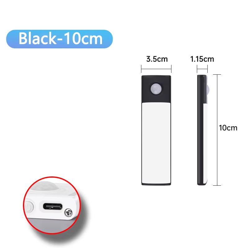 Motion Sensor Night Light USB Rechargeable Wireless Lamp under Cabinet Led Lights for Kitchen Cabinet Bedroom Wardrobe Lighting