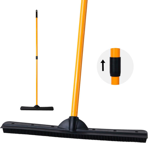 Pet Hair Removal Rubber Broom, Heavy Duty Cleaning 18" Broom Head