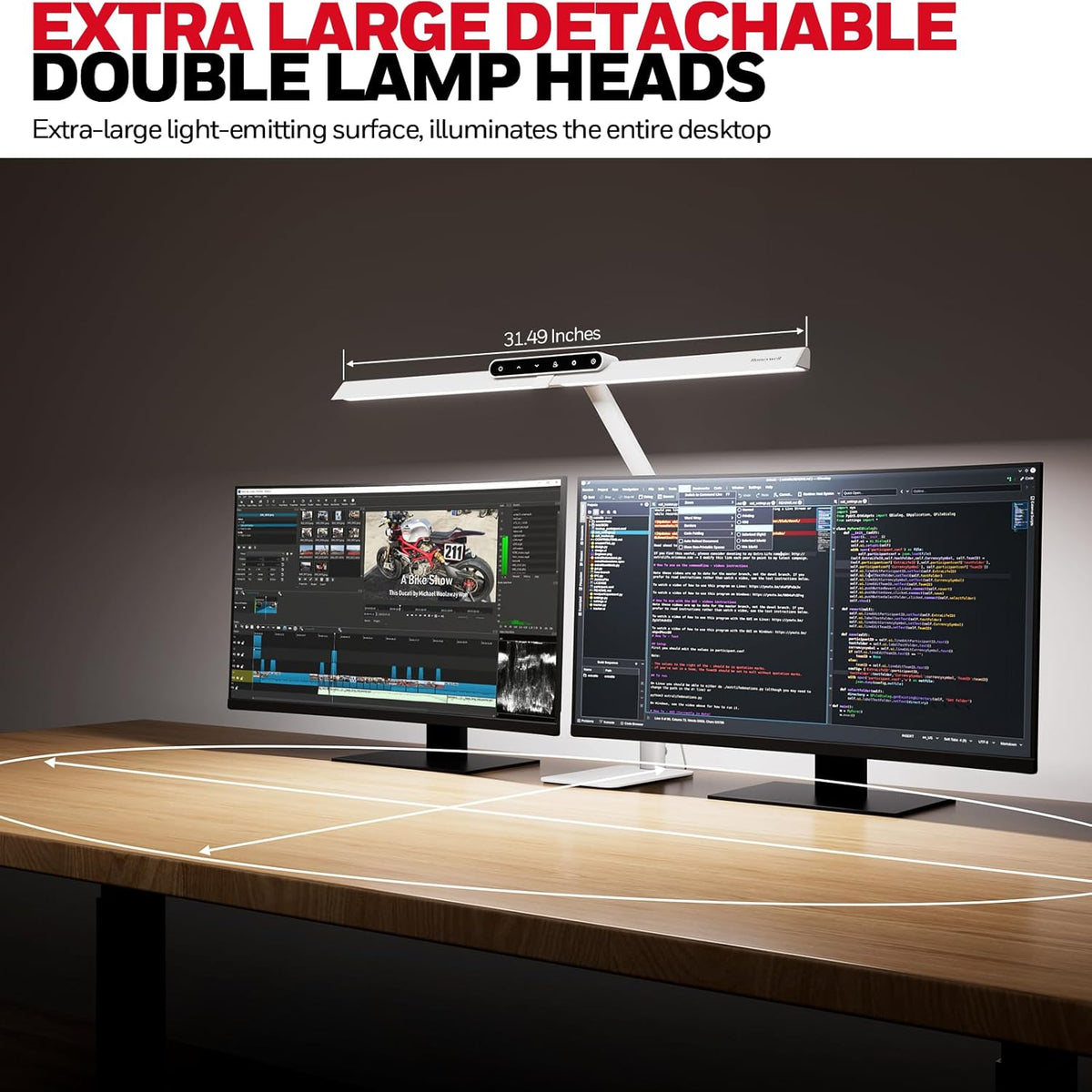 Transform Your Workspace with the HJ1WT 1200LM Dimmable LED Desk Lamp - Perfect for Any Task!