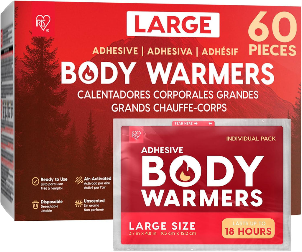 Hand Warmers, Regular/Large/Jumbo, 30/60 Individual Warmers, Regular/Adhesive Body Warmers up to 10/12/18 Hours Disposable Handwarmer Bulk for Hot Hands Feet Chest Back, Tsa-Approved, Camping