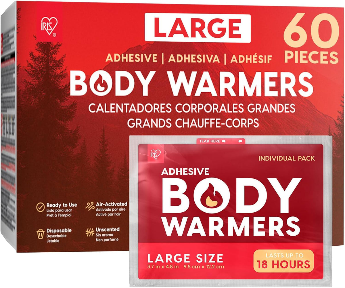 Hand Warmers, Regular/Large/Jumbo, 30/60 Individual Warmers, Regular/Adhesive Body Warmers up to 10/12/18 Hours Disposable Handwarmer Bulk for Hot Hands Feet Chest Back, Tsa-Approved, Camping