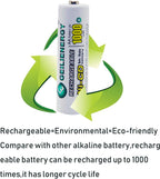 Solar Light AA Ni-Cd 1000Mah Rechargable Batteries,Aa Rechargeable Batteries for Solar Lights Solar Lamp(Pack of 8)