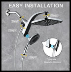 Rain Shower Head with Handheld Showerhead, Chrome 1.8GPM 460311
