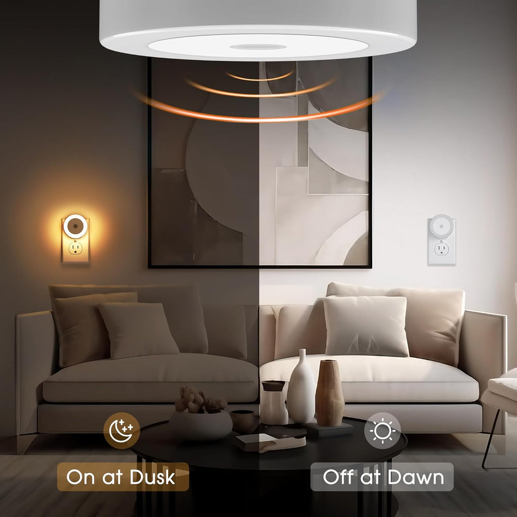 LED Night Lights Plug into Wall [4 Pack] Plug in Night Light Warm