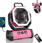 30000Mah Camping Fan with LED Lantern, Rechargeable Battery Fan