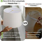 24.5" Ceramic Rustic Lamp for Living Room with Pre-Attached Shade