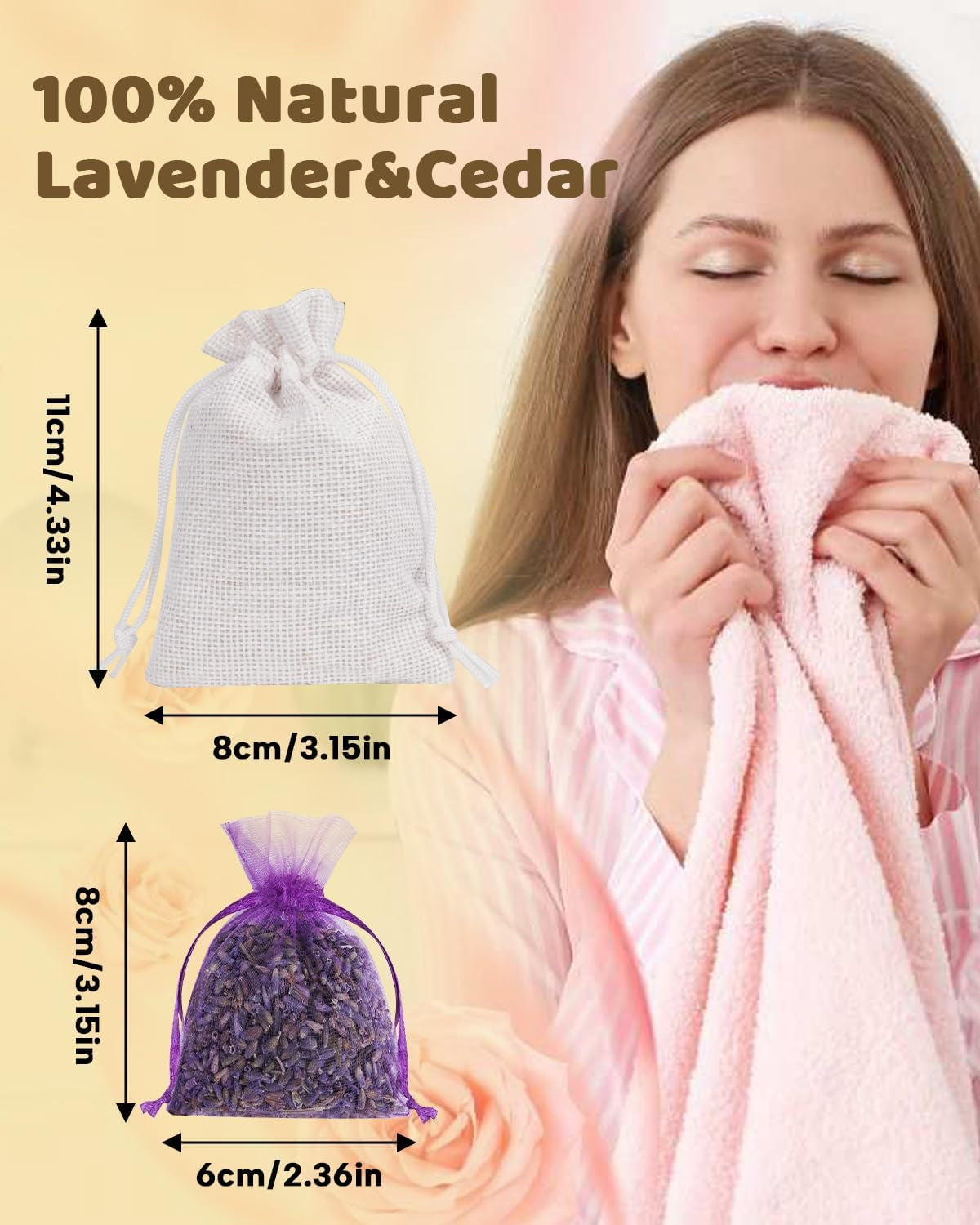 26 Cedar & Lavender Sachets for Closet, Clothes Storage