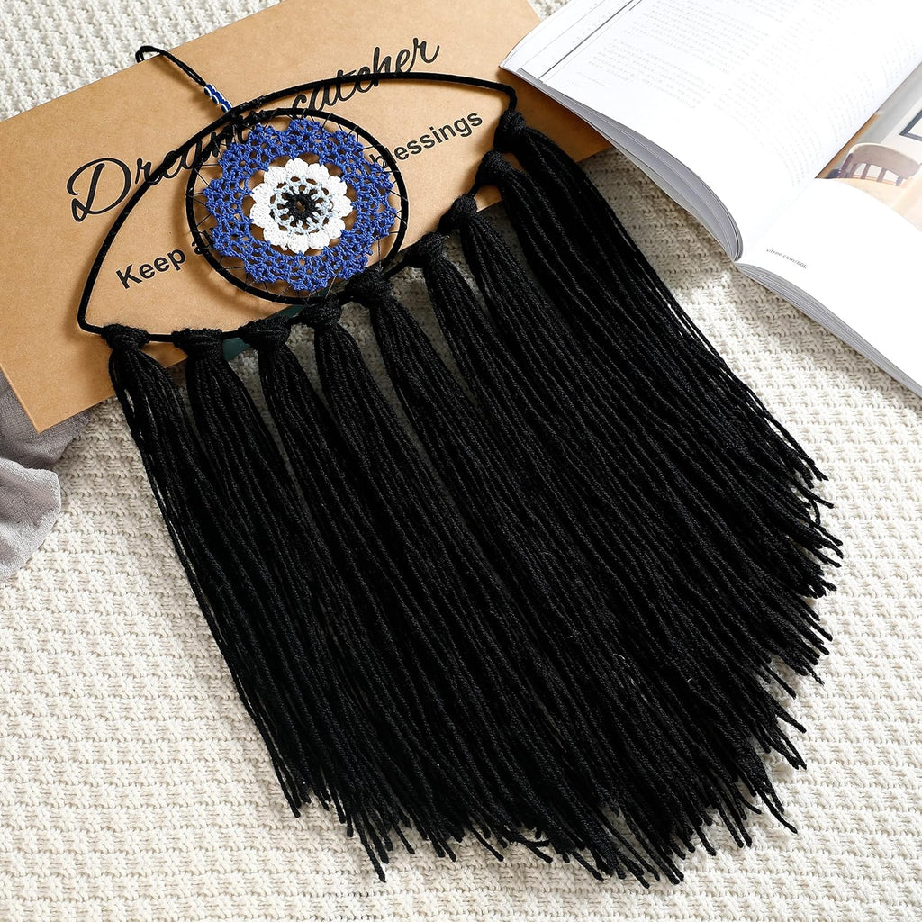 Black Evil Eye Dream Catcher, Wall Hanging for Witch Dark Decor