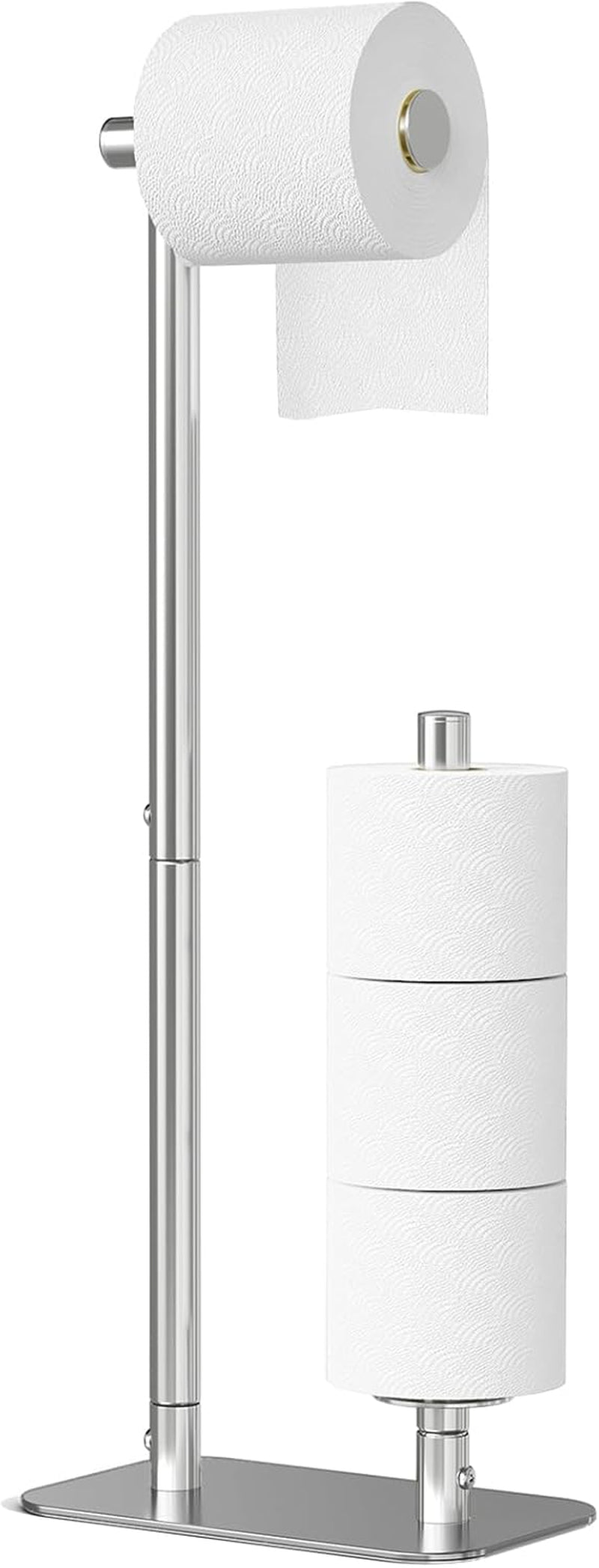 Toilet Paper Holder Stand, Bathroom Storage, Medium, Black
