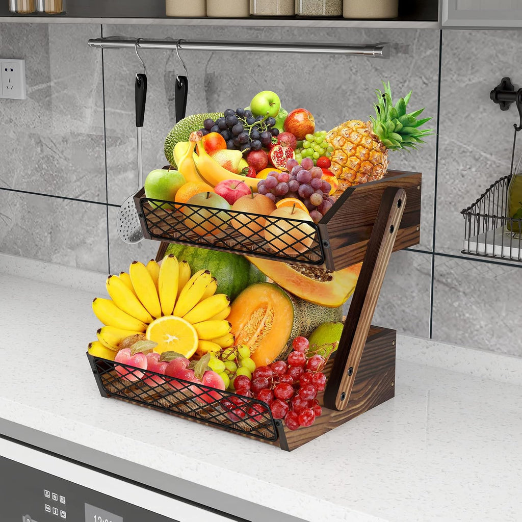 Fruit Basket for Kitchen Counter Organizer,Fruit Bowl Stand Storage
