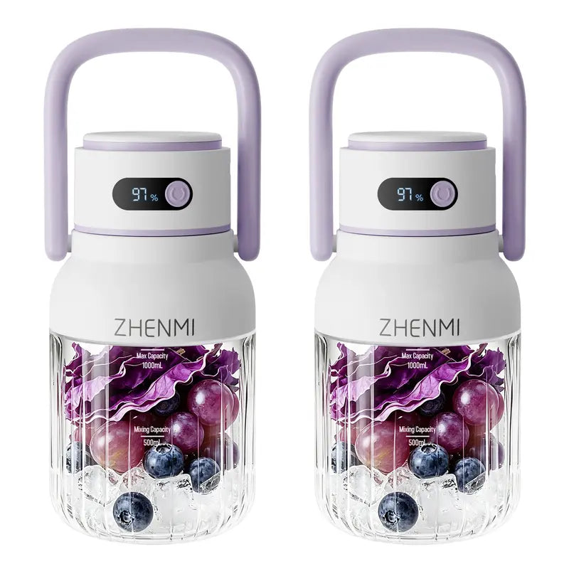 The Thoughtful Gift for Holidays & Birthday: ZHENMI Cordless Blender, 33Oz Bpa-Free, Perfect for Making Two-Serving Smoothies, Crushes Ice, USB Rechargeable – for a Fresh & Healthy Start as a Couple. Share Healthy Moments Together! Outdoor