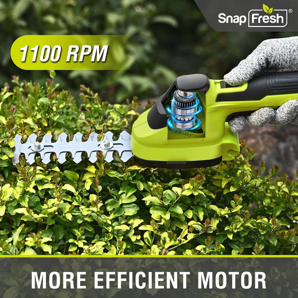 Cordless Grass Shear Bush Trimmer, 2 in 1 Handheld Hedge Trimmer(0.31"), 7.2V Electric Grass Trimmers, Lightweight Shrubbery Trimmers Battery & Charger Included, Shrub Trimmer for Garden