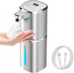 Automatic Liquid Soap Dispenser Touchless, USB Rechargeable Smart Hand Soap Dispenser, 9-Level Adjustable, Physical Button Operation, 13.5Oz/400Ml Wall Mounted for Bathroom Kitchen Dish Soap