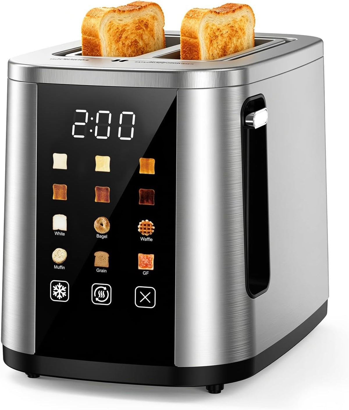 2 Slice Toaster, 1.5" Wide Slots, 7.2" Touchscreen
