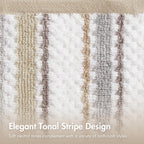 Sutton Stripe 6 Piece Cotton Bath Towel Set, Neutral