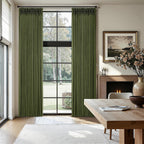 Pinch Pleated Linen Curtains 90 Inches Long Semi Sheer 2 Panels Natural