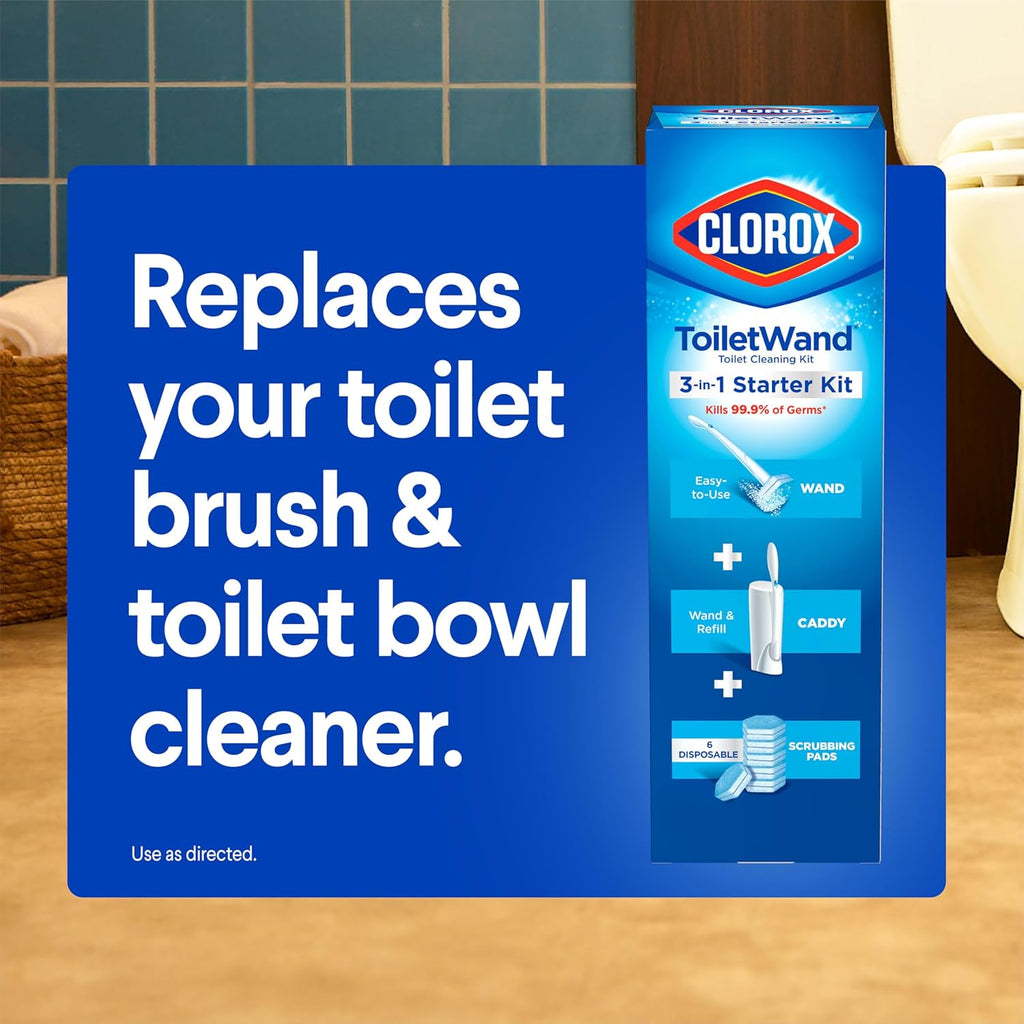 Toiletwand Toilet Cleaning Kit, 1 Starter Kit with 16 Refill Heads