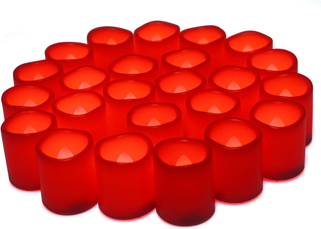 Battery Operated Flameless LED Votive Candles Warm White Light 6 Pack