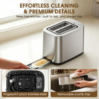 2 Slice Toaster, 1.5" Wide Slots, 7.2" Touchscreen