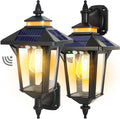 2 Pack Solar Wall Lantern Lights Outdoor with 3 Modes, Motion Sensor