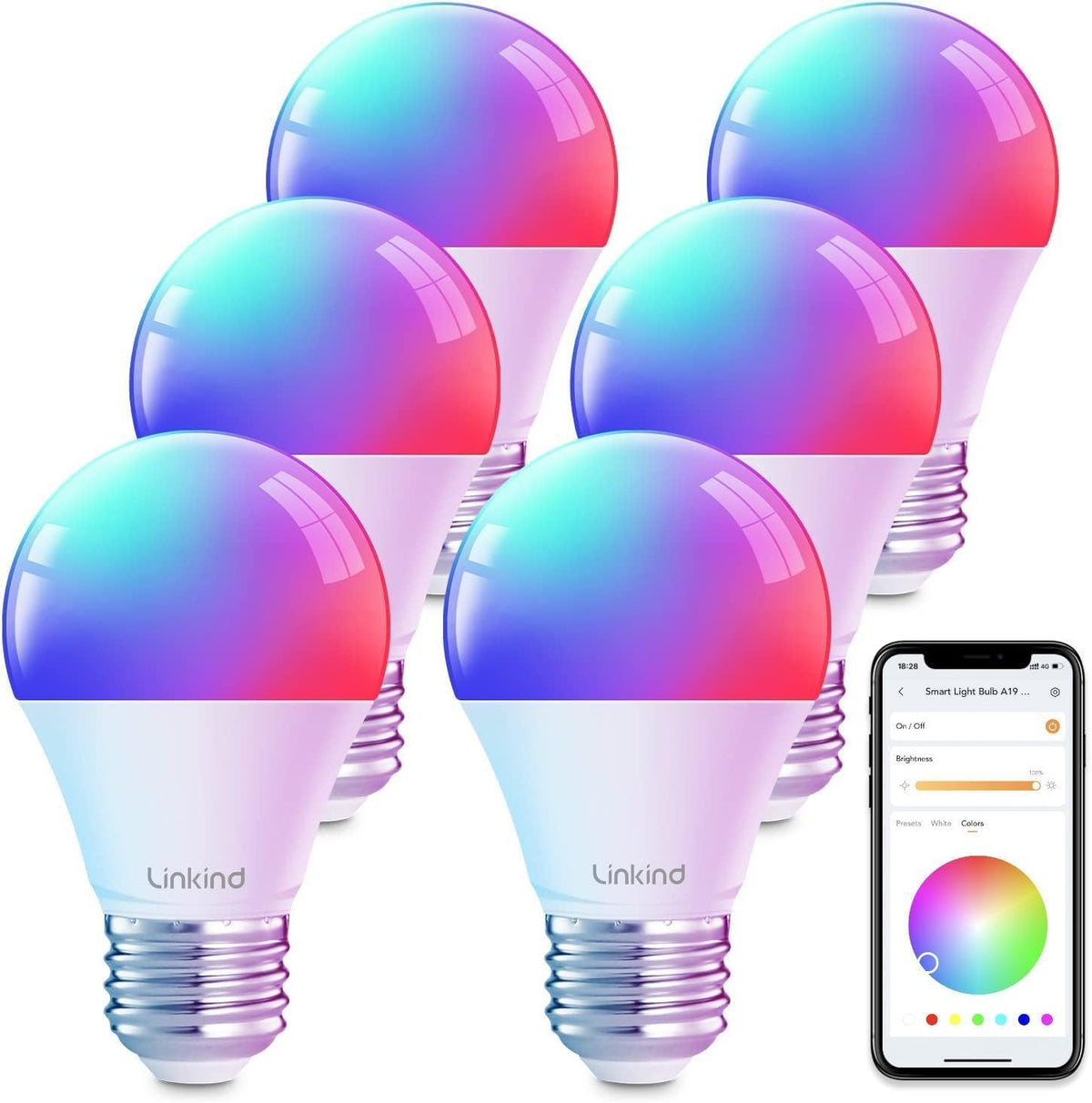 Smart Light Bulbs, Work with Alexa, Google Home, Aidot