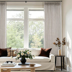 Pinch Pleated Linen Curtains 90 Inches Long Semi Sheer 2 Panels Natural