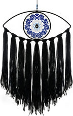 Black Evil Eye Dream Catcher, Wall Hanging for Witch Dark Decor