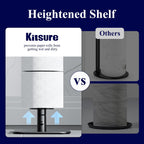 Toilet Paper Holder Stand, Bathroom Storage, Medium, Black