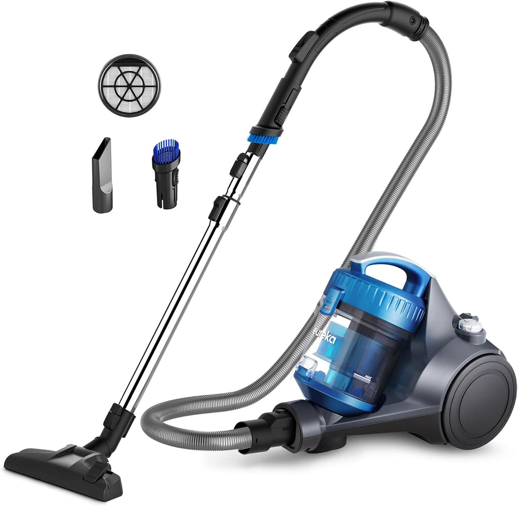 Eureka Whirlwind Bagless Canister Cleaner NEN110A Lightweight Corded Vacuum for Carpets and Hard Floors, Blue