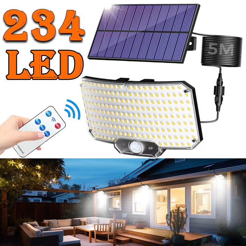 Solar Light Outdoor Super Bright Motion Sensor Solar Strong Power LED Garden Wall Lamp IP65 Waterproof 3 Working Mode