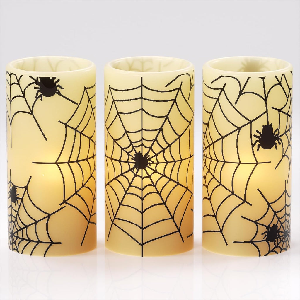 Pumpkin Halloween Flameless Candles Battery Operated with Timer