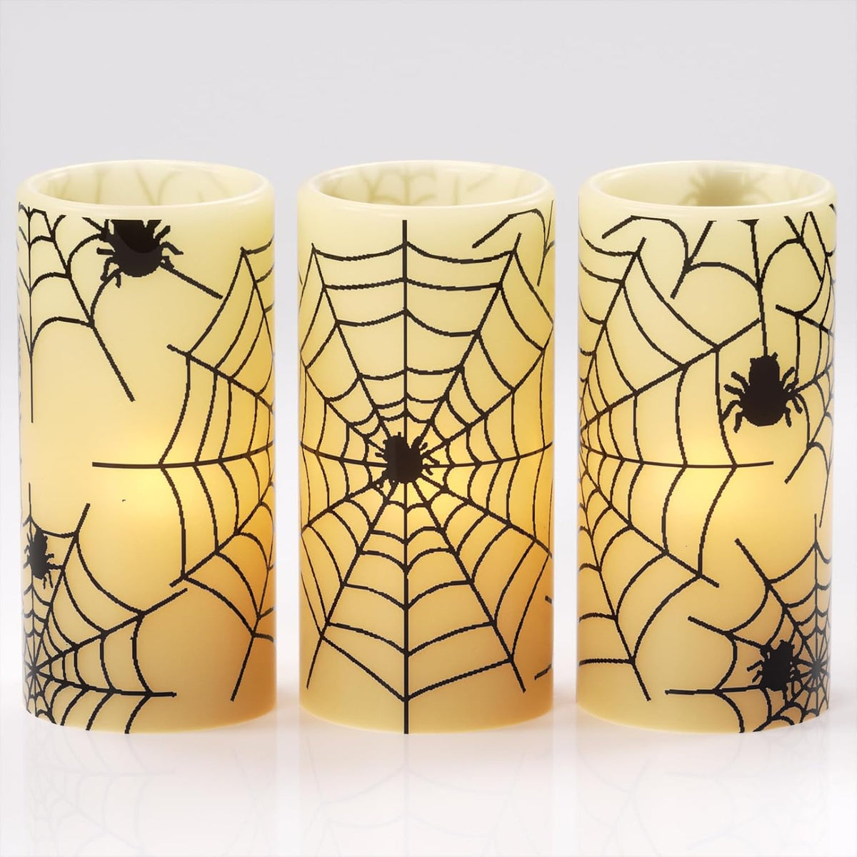 Pumpkin Halloween Flameless Candles Battery Operated with Timer