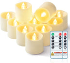Black Flameless LED Votive Tealight Candles & Timer Remote, 12Pack