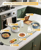 Food Warming Mat for Countertop,Extra Large Silicone Mat,Light Gray